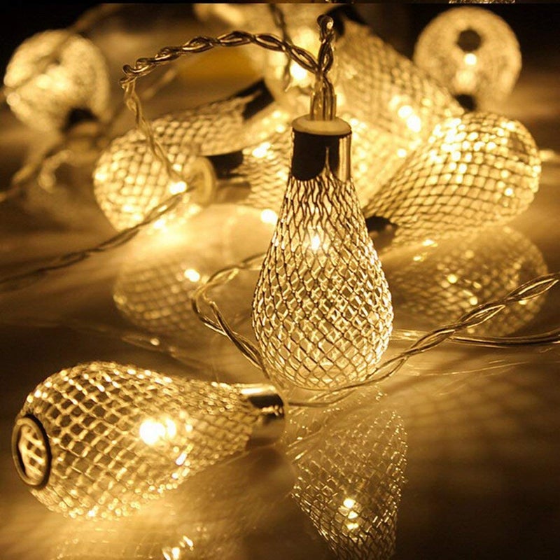 MIRADH 14 Bulb Shape Led Lantern 16ft Long Lantern Fairy Lights Diwali Christmas String Lights Outdoor Decorative Lights for GardenHomePartyBedroom Warm White Bulb Shape - Image 1