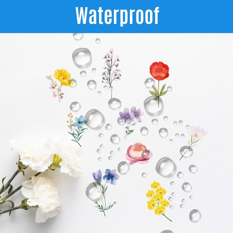 WANGHENG 600Pcs Natural Flower Stickers,Self-Adhesive PVC Vintage Flower Stickers for Scrapbook,Laptop,Journal,DIY Project - Image 4