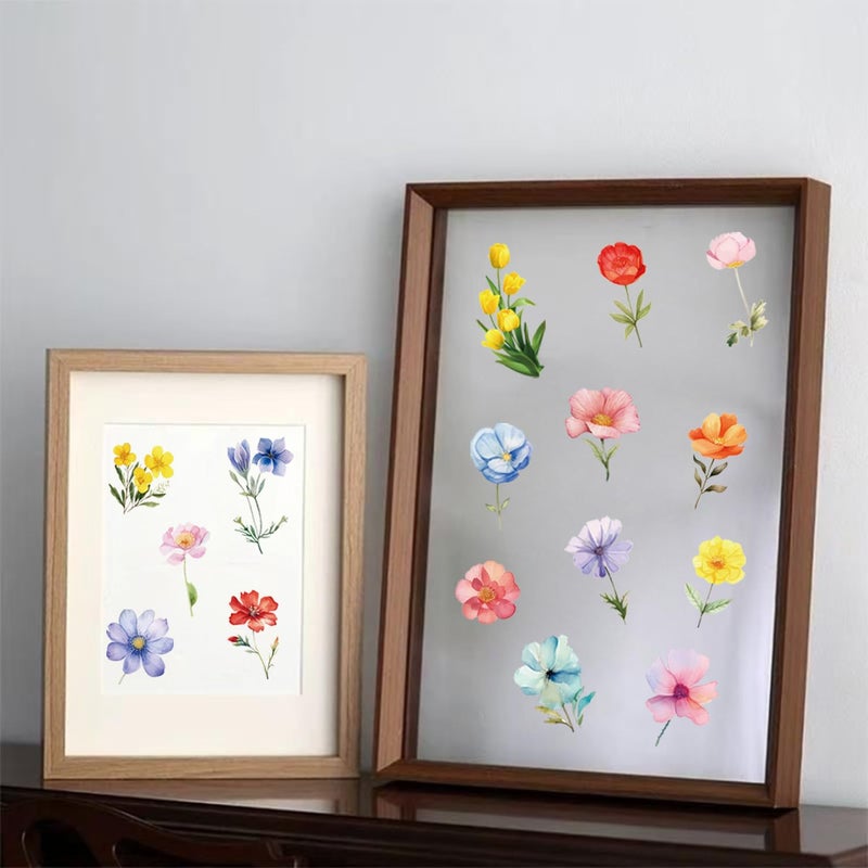 WANGHENG 600Pcs Natural Flower Stickers,Self-Adhesive PVC Vintage Flower Stickers for Scrapbook,Laptop,Journal,DIY Project - Image 3