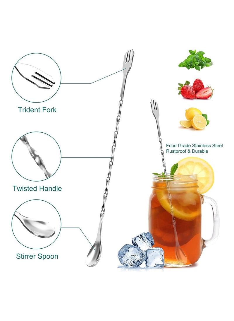 KASTWAVE Stainless Steel Muddler for Cocktails with Mixing Spoon Jigger, Professional Bar Tools for Cocktails Milk Tea Shop Coffee Shop and Home  - Image 4