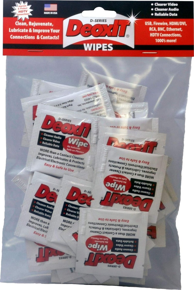 CAIG LABORATORIES DeoxIT D1W Individual Wipes - 50 Unscented Wipes for Metal Surface Cleaning - Image 2