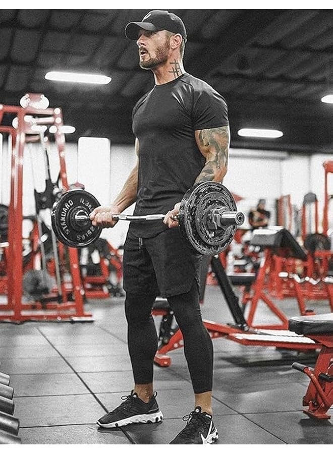 بروماس بنطال الجري 2 في 1 للرجال، بنطال ضغط طويل للجيم للرجال، سروال رياضي للتدريب مع جيوب للهاتف، بنطال الركض للرجال (M) - Image 5