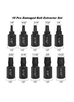 Excefore Damaged Bolt Extractor Kit, 10 Pcs Heavy-Duty Screw and Bolt Extractor Drill Bit Set, Hex Head Bolt Extractor Set, Easy Removal of Rusty and Broken Bolts for Automobile Repair  - Image 2
