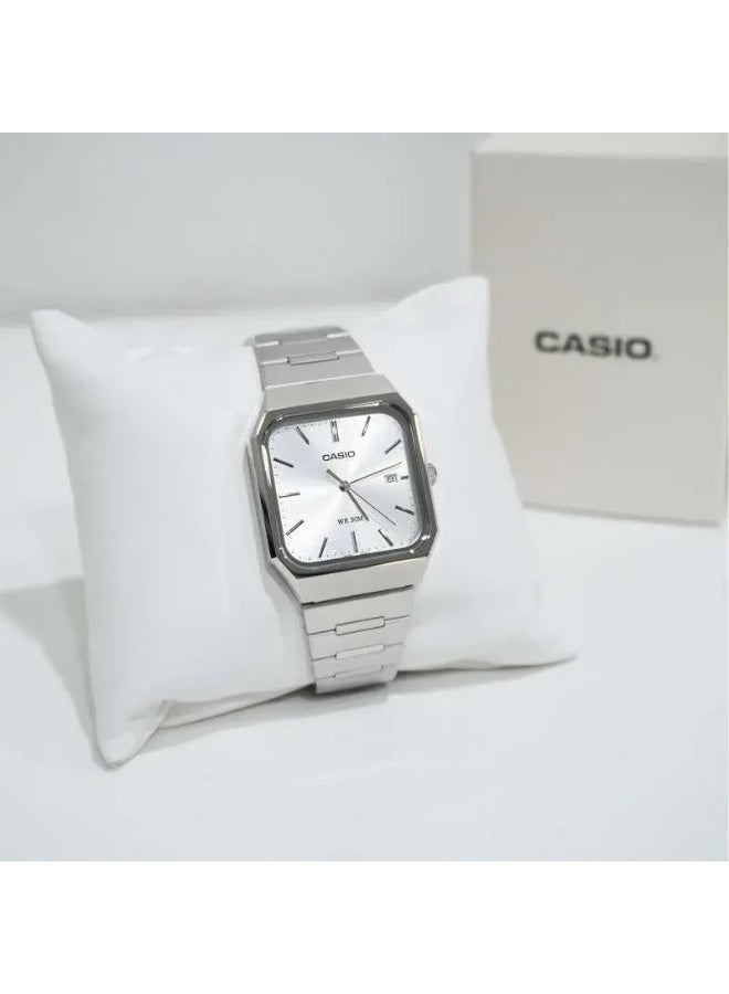 CASIO ساعة يد للرجال بتصميم كلاسيكي أنالوج قياسي بحزام من الفولاذ المقاوم للصدأ MTP-B185D-7A-40 × 32.5 × 7.3 مم - Image 2