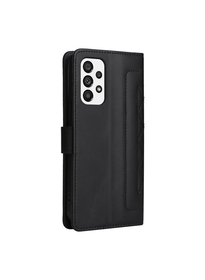 اس-توب جراب لهاتف Samsung Galaxy A73 5G جراب هاتف جلدي شبكي ماسي قابل للطي - Image 3