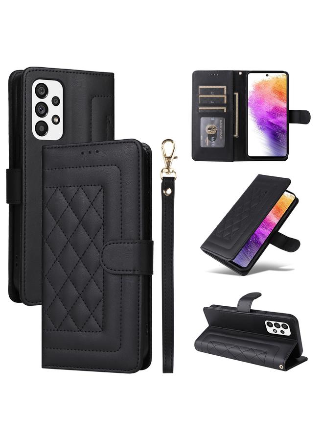 اس-توب جراب لهاتف Samsung Galaxy A73 5G جراب هاتف جلدي شبكي ماسي قابل للطي - Image 1
