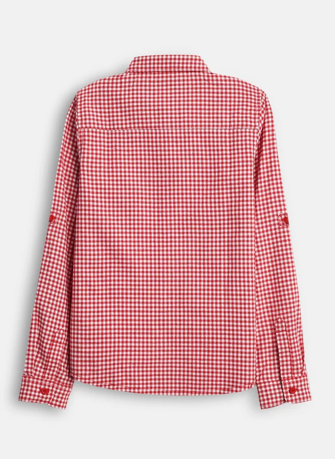 بونكيدز BONKIDS Boys Gingham Checks Opaque Checked Casual Shirt