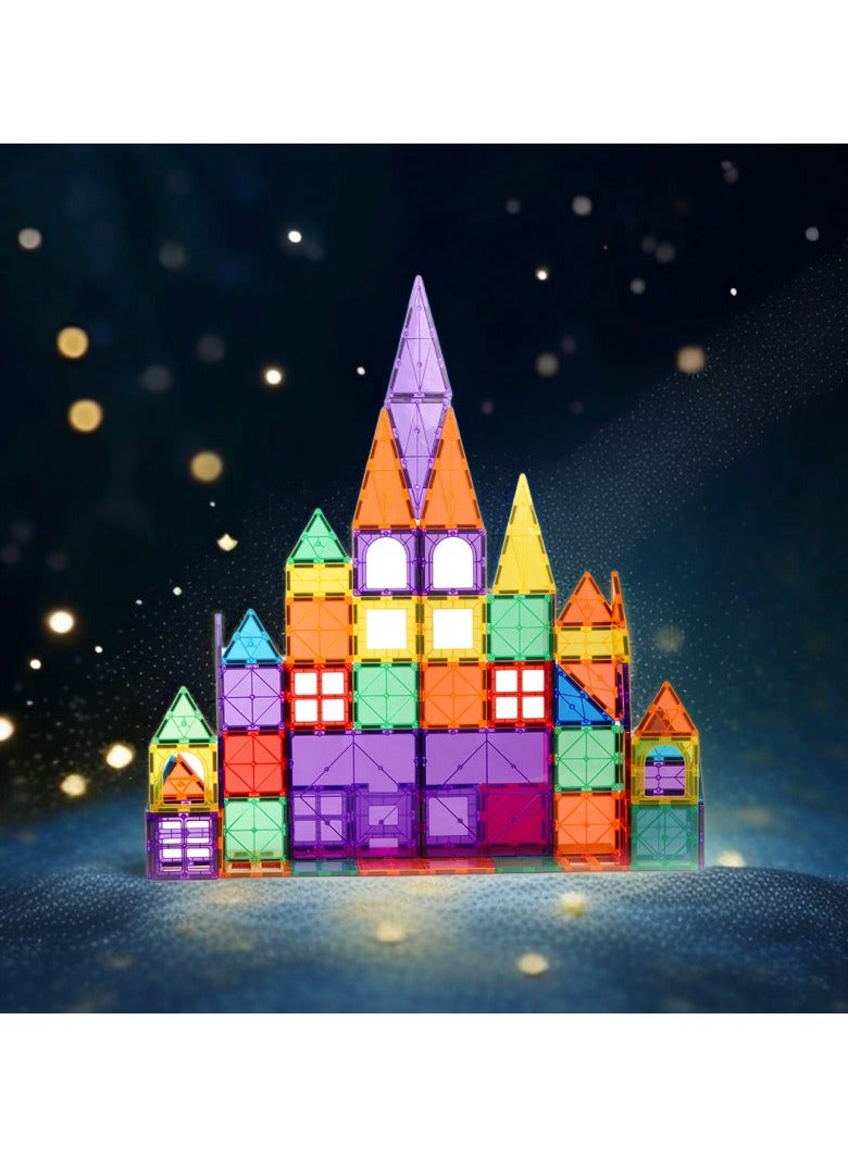 Magnetic Building Blocks for Kids, 3D Magnetic Puzzle Stacking Blocks for Boys and Girls, 100 Pieces Premium Set with 2 Cars. Best Gift for Kids 5 6 7 8 9 10 Years Old - Image 3