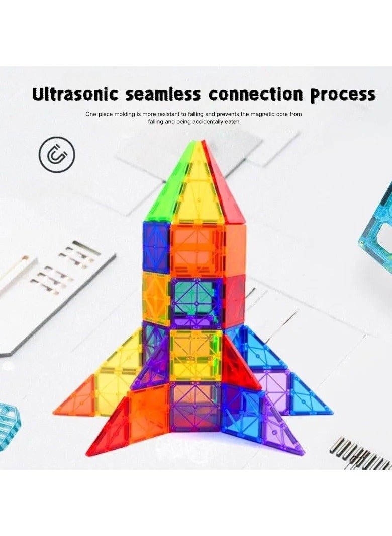 Magnetic Building Blocks for Kids, 3D Magnetic Puzzle Stacking Blocks for Boys and Girls, 100 Pieces Premium Set with 2 Cars. Best Gift for Kids 5 6 7 8 9 10 Years Old - Image 4