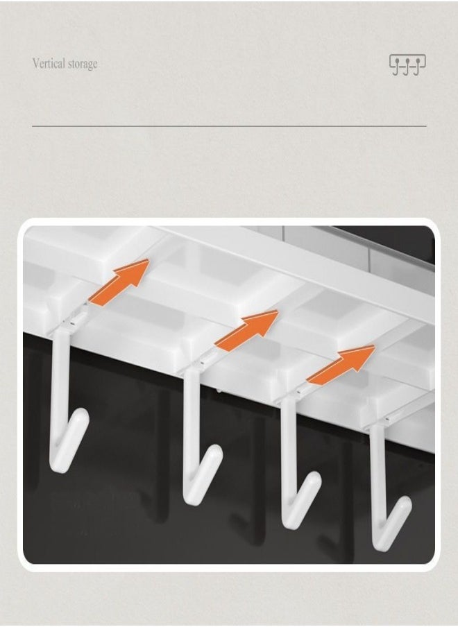 MIXDE - Wall Mounted Bathroom Rack With Drawer Wall Hanger Bath Organizer With Hooks and Towel Bar - Image 1