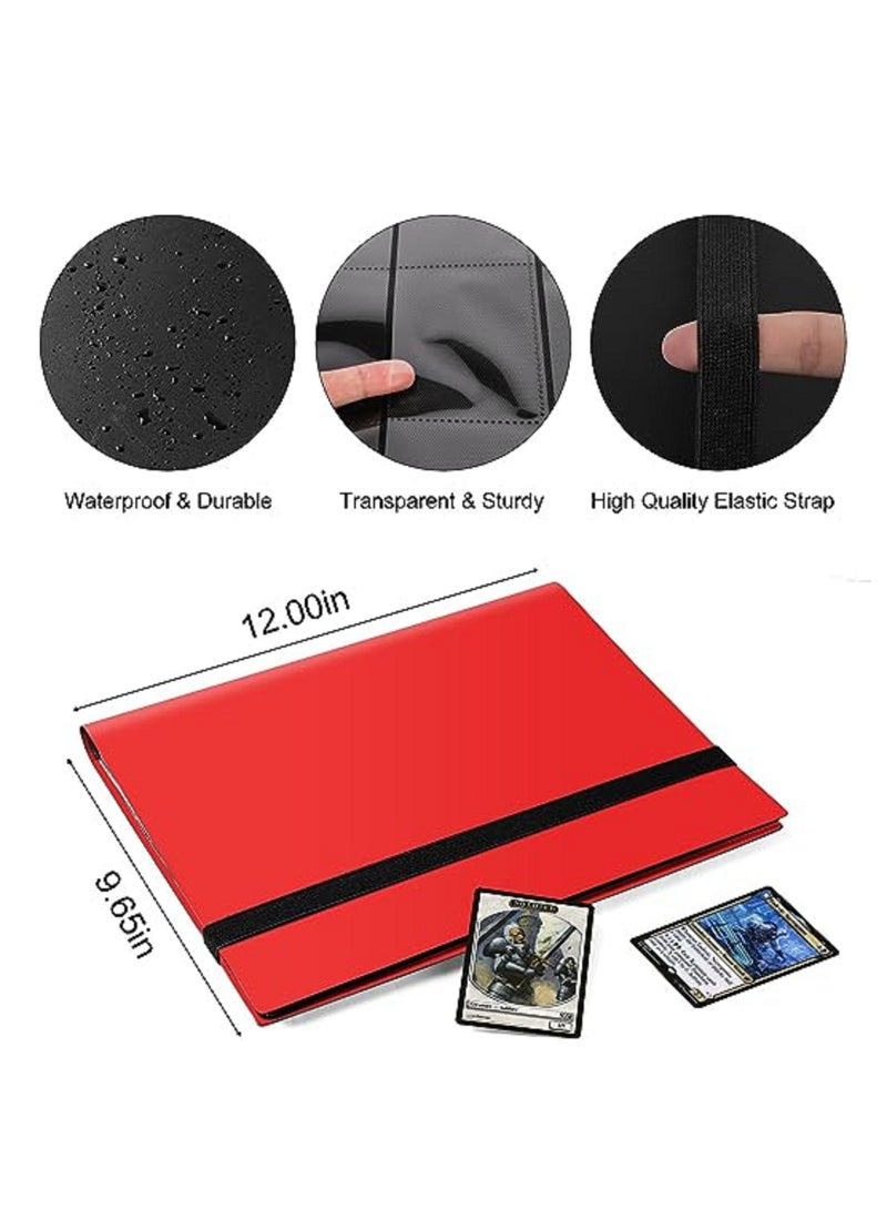 AITIME 360 Pockets Trading Card Binder Album, Side Loading PP Pockets Sleeves, Cards and Coupons Protector Storage Book (Red) - Image 2