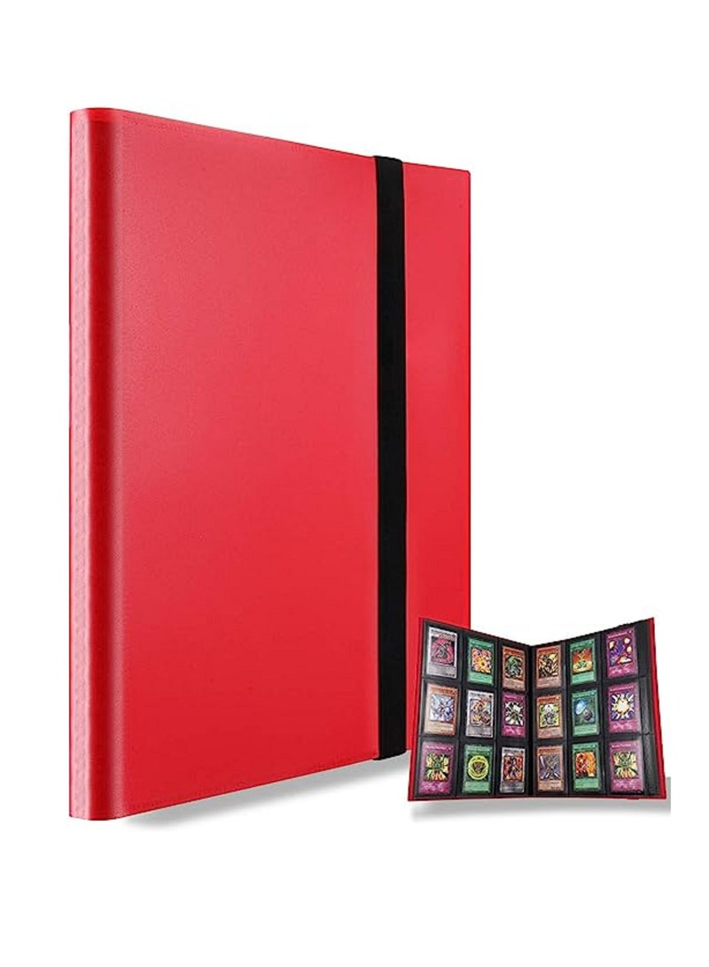 AITIME 360 Pockets Trading Card Binder Album, Side Loading PP Pockets Sleeves, Cards and Coupons Protector Storage Book (Red) - Image 1