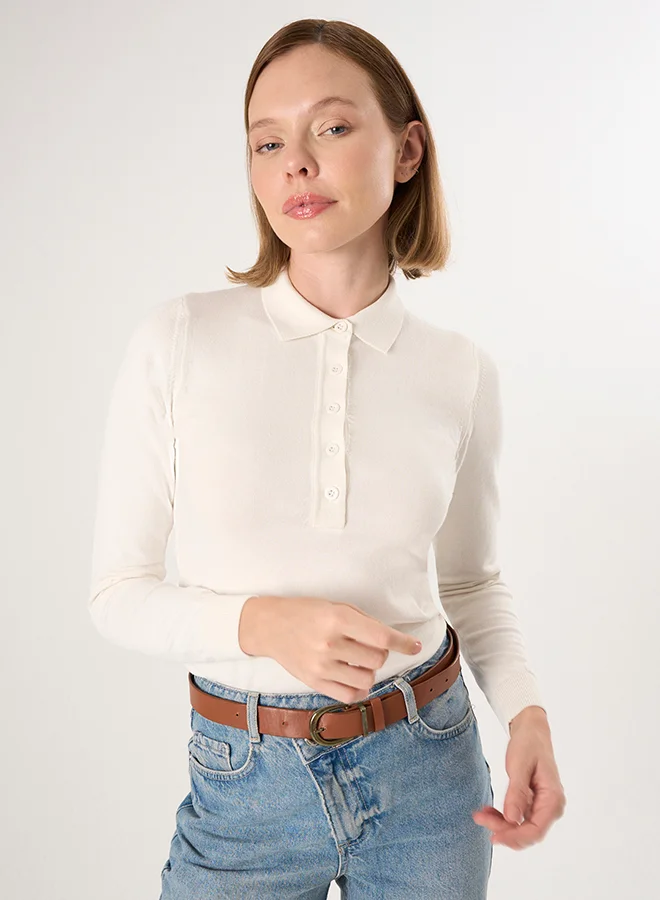 FELIX HARDY Polo Neck Buttoned Pullover