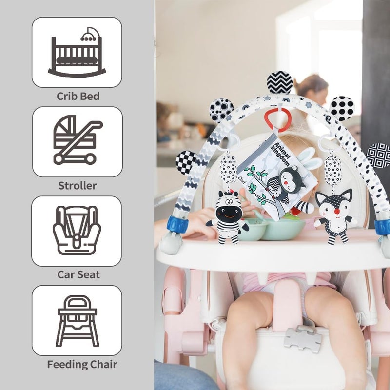 Caterbee Baby Activity Travel Mobile Arch Toy, Black and White Crib Toys (Animal) - Image 4