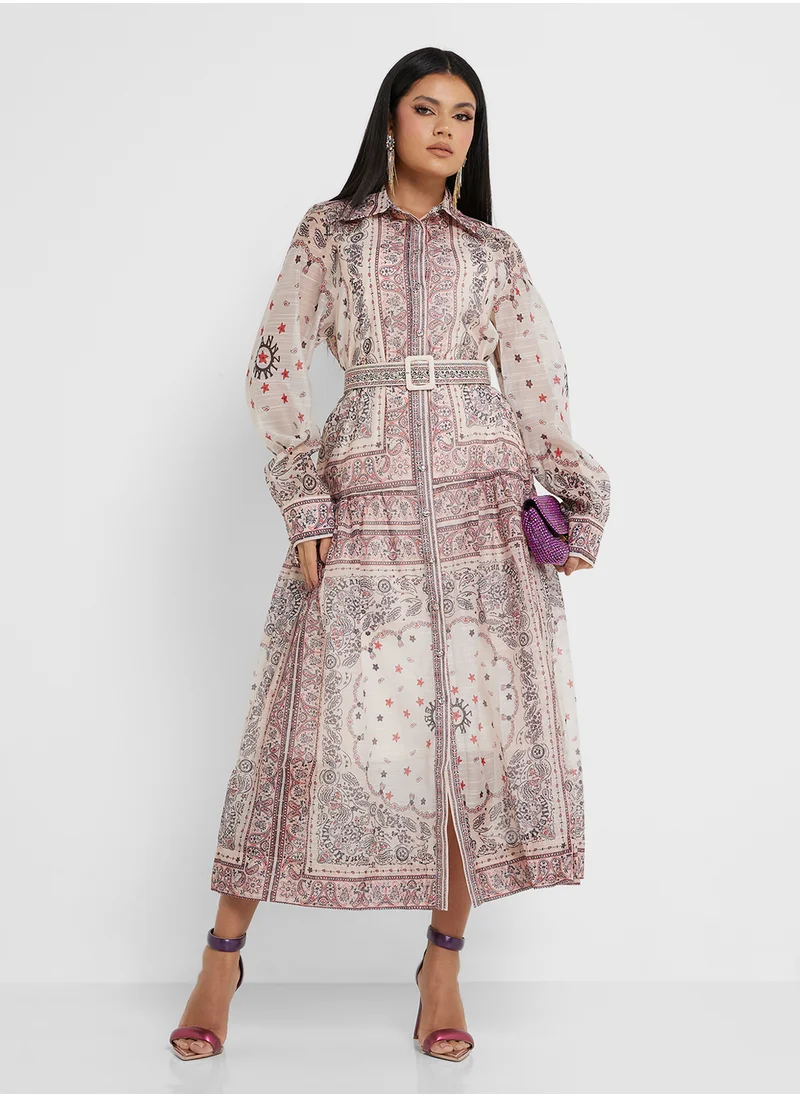 Khizana Abstract Printed Dress