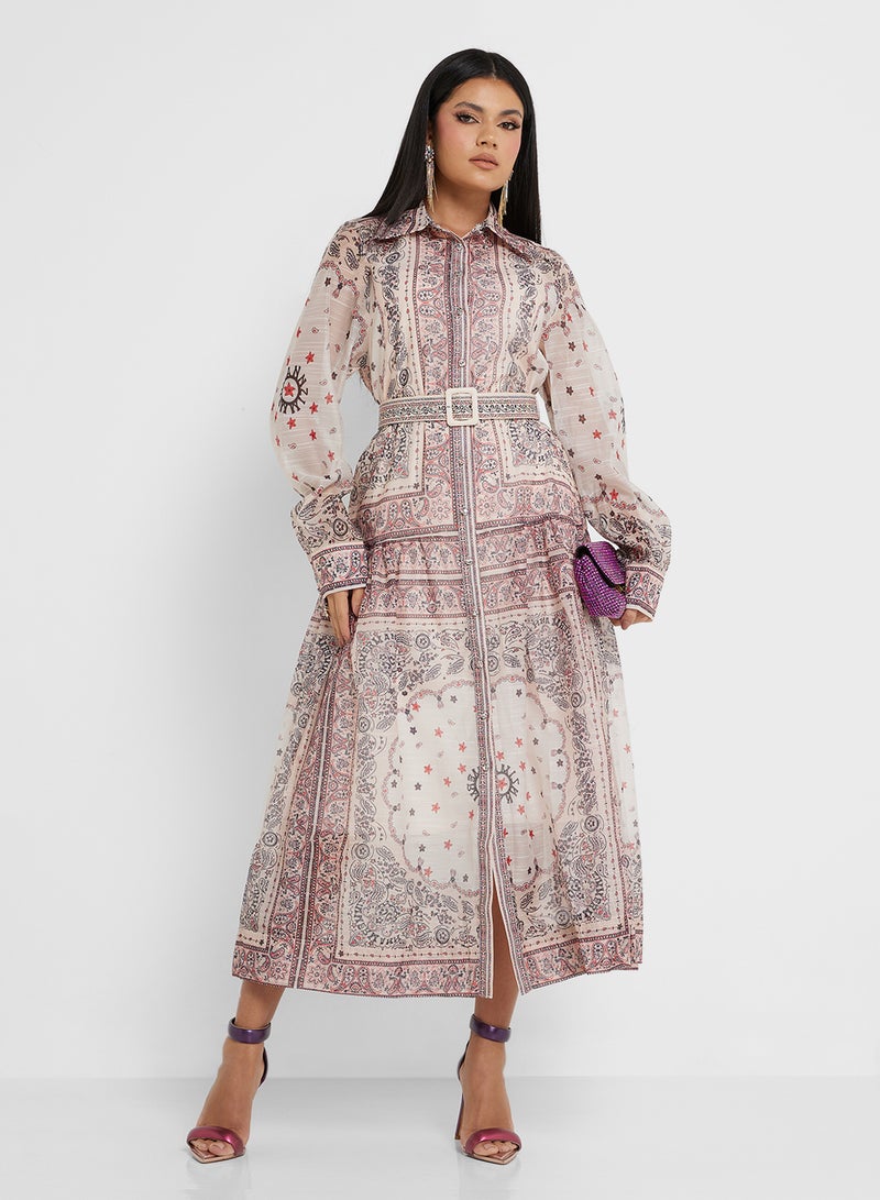 خزانة فستان ماكسي بنقوش مطاطية - Image 1