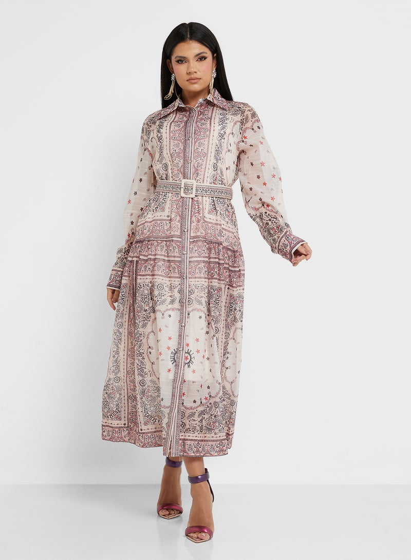 خزانة فستان ماكسي بنقوش مطاطية - Image 4