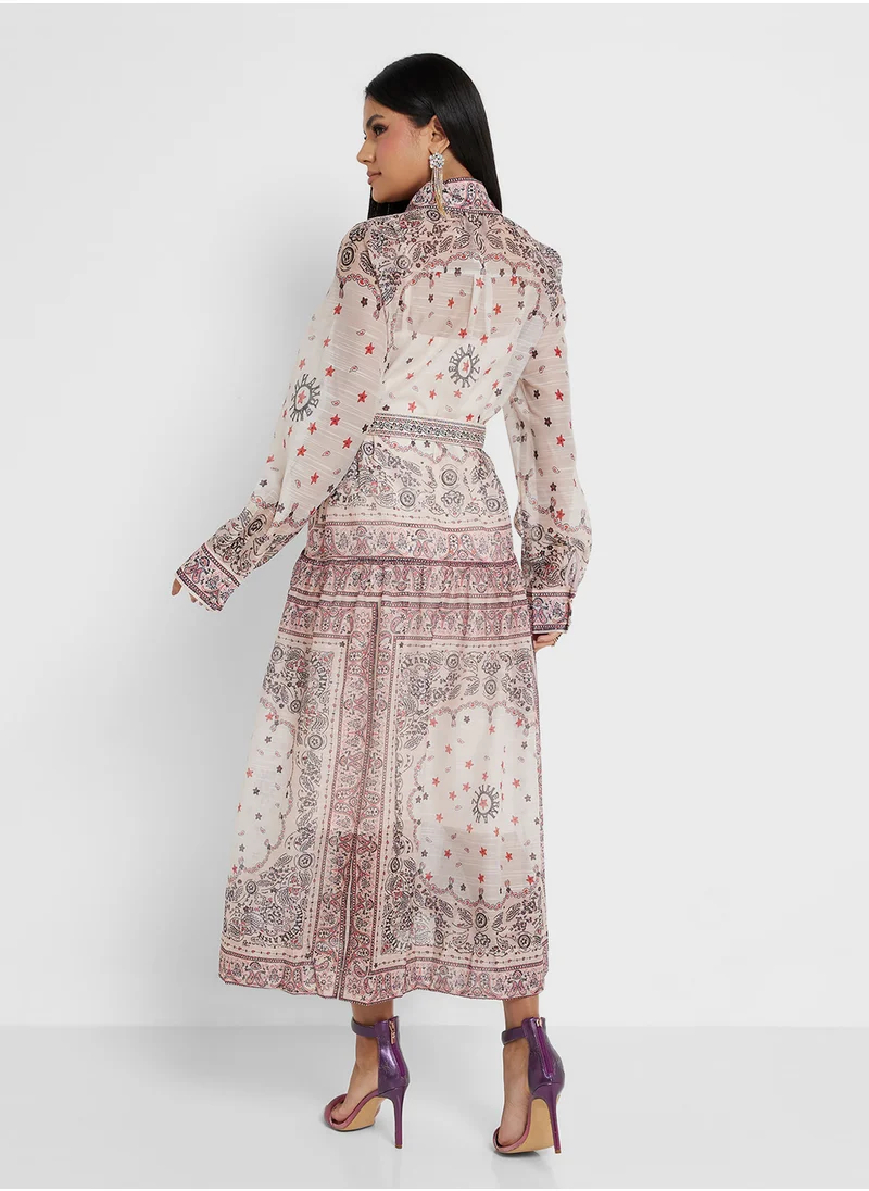 Khizana Abstract Printed Dress