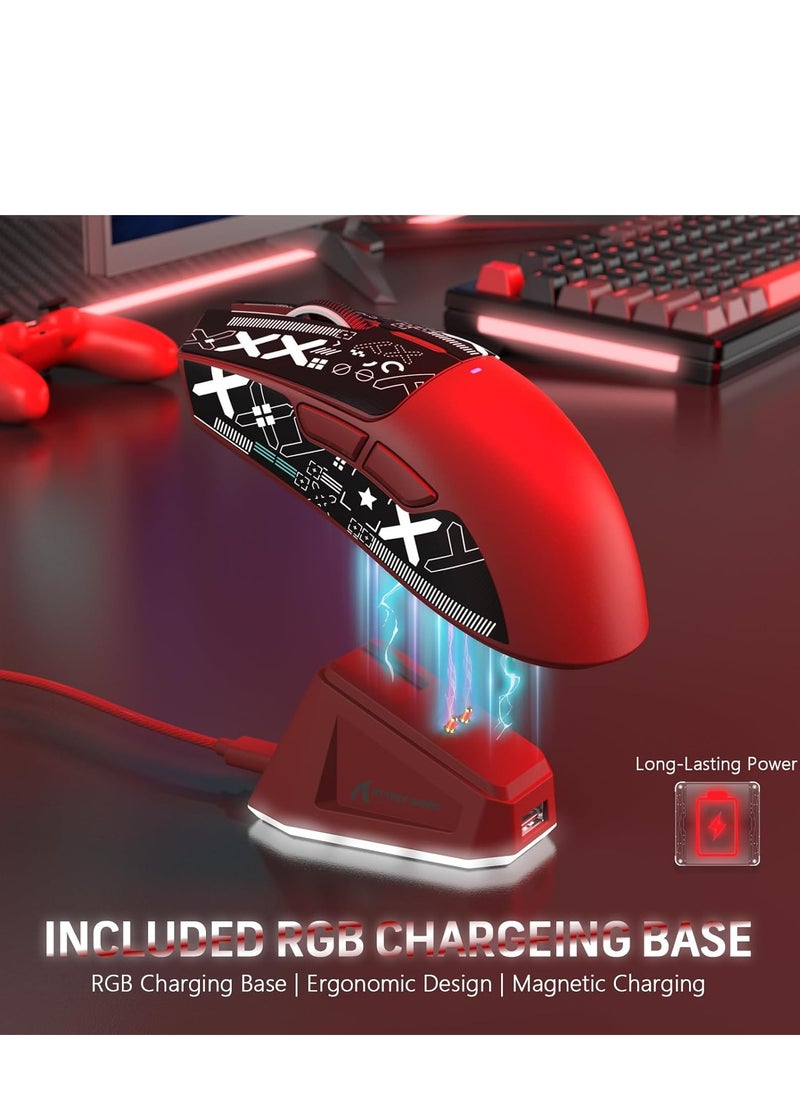 Attack Shark X11 Wireless Gaming Mouse with Magnetic Charging Dock, PixArt PAW3311 Gaming Sensor, BT/2.4G Wireless/Wired Gaming Mouse, 22000 DPI, Office Mice Gamer Mice for Win11/Xbox/PS/Mac  - Image 3
