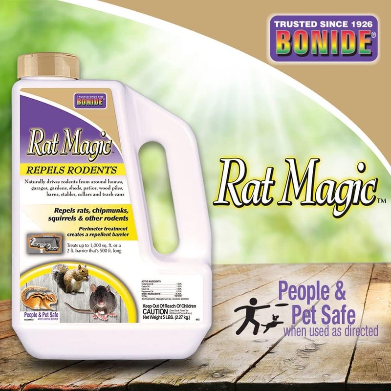 Bonide Rat Magic Rodent Repellent, 5 lb. Ready-to-Use Granules for Indoor & Outdoor Rodent Control, People & Pet Safe - Image 4