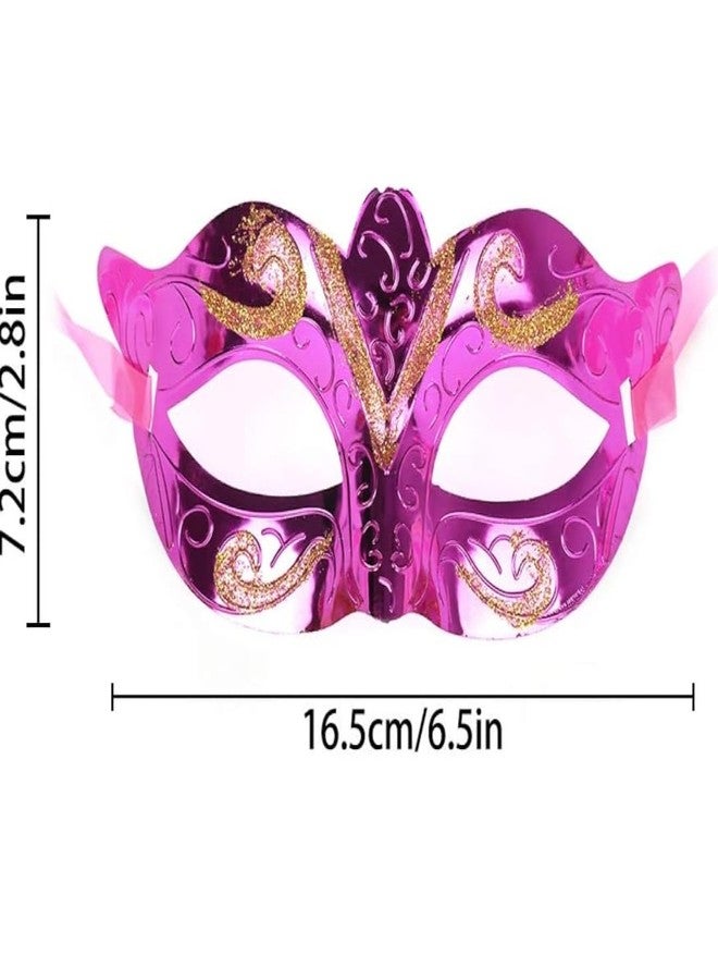 Fun Affairs Glitter Eye Mask for Halloween, Birthday, Adult Party for Men and Women Masquerade Ball Mask Venetian Party (Pack of 6) Colors as per availability - Image 2