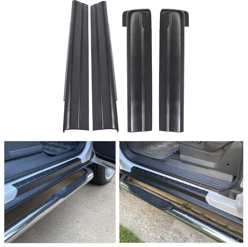 ECOTRIC Rocker Panel Guard Compatible with 1999-2007 Chevy Chevrolet Silverado/GMC Sierra 1500 2500 3500 Classic Extended Cab Replacement for 14068 Trail Armor Side Skirts Extension Body Kit - Image 1