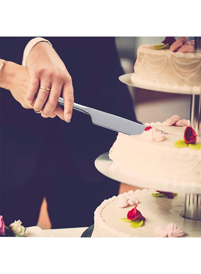 HY Cake Cutting Set, Premium Stainless Steel Cake Cutter Wedding Cake Knife and Server Spatula Set, Cake Bread Pizza and Pie Serving Set (Silver) - Image 3