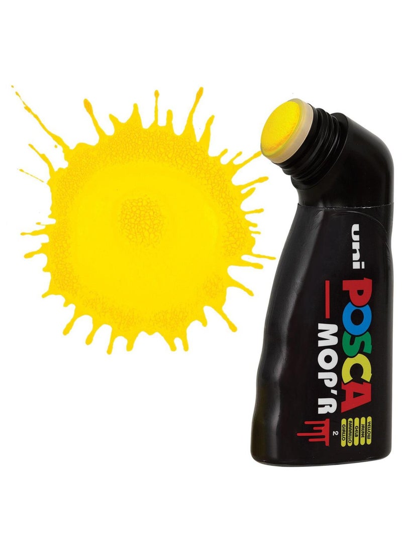 Uniball POSCA - Uni Mitsubishi Pencil - MOP'R Marker - XXL Round Tip 3-19 mm - Ergonomic Shape, Semi-Rigid Body - Water-Based Paint Marker - Any Holder - Yellow - Image 3