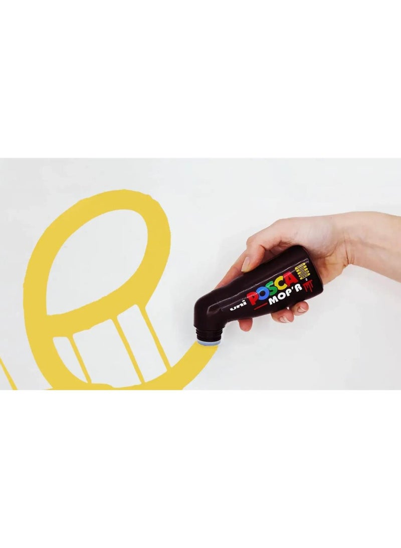 Uniball POSCA - Uni Mitsubishi Pencil - MOP'R Marker - XXL Round Tip 3-19 mm - Ergonomic Shape, Semi-Rigid Body - Water-Based Paint Marker - Any Holder - Yellow - Image 4