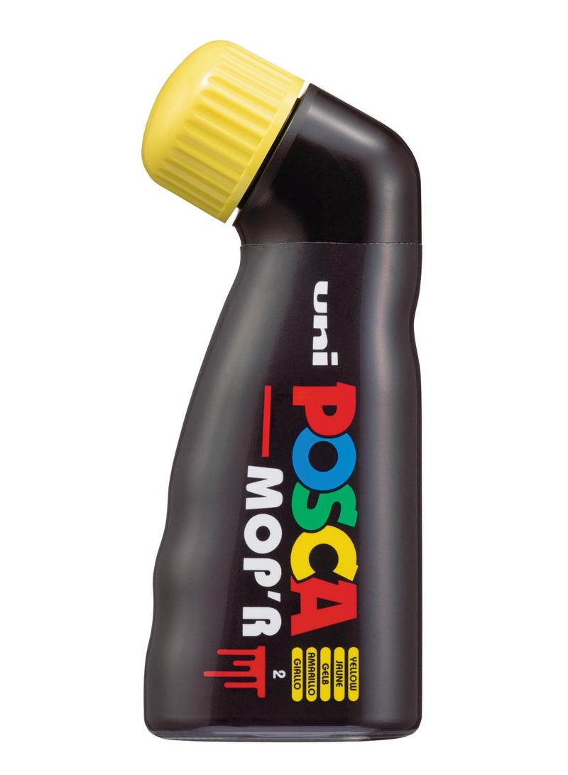 Uniball POSCA - Uni Mitsubishi Pencil - MOP'R Marker - XXL Round Tip 3-19 mm - Ergonomic Shape, Semi-Rigid Body - Water-Based Paint Marker - Any Holder - Yellow - Image 1