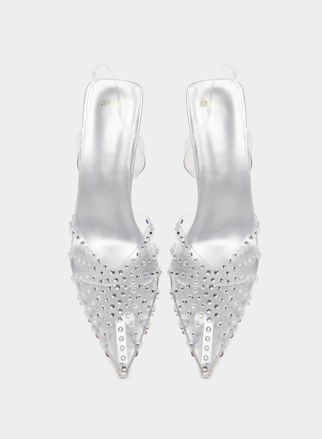 ستايلي حذاء بكعب مفتوح من الخلف ومزين بأصابع مدببة - Image 5