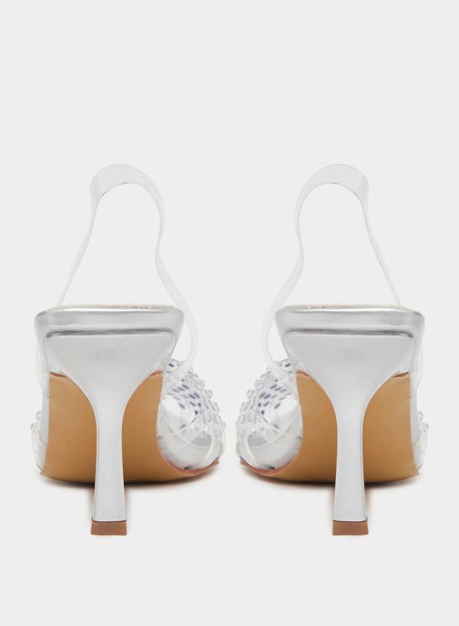 ستايلي حذاء بكعب مفتوح من الخلف ومزين بأصابع مدببة - Image 2