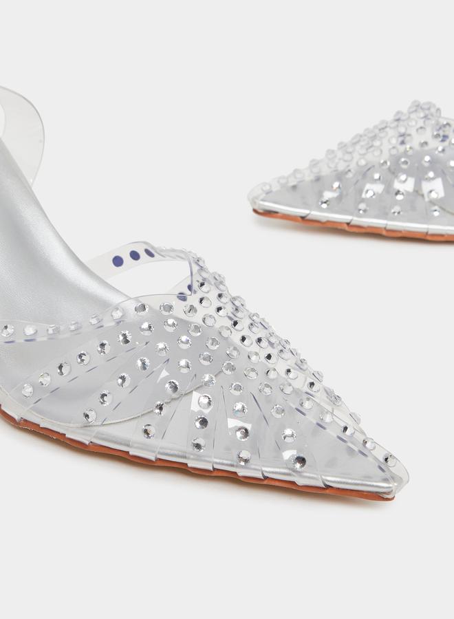 ستايلي حذاء بكعب مفتوح من الخلف ومزين بأصابع مدببة - Image 4