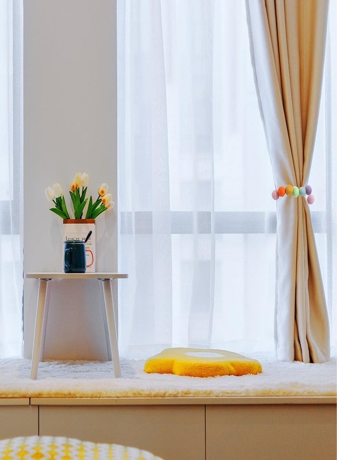 CHGCRAFT 2pcs Star Curtain Tie Backs Felt Ball Curtain Ties Wool Round Ball Beaded Braided Curtain Tiebacks Curtain with Cotton Cord for Curtains Drape Decorative Tie Backs, Colorful, 15.8inch - Image 5