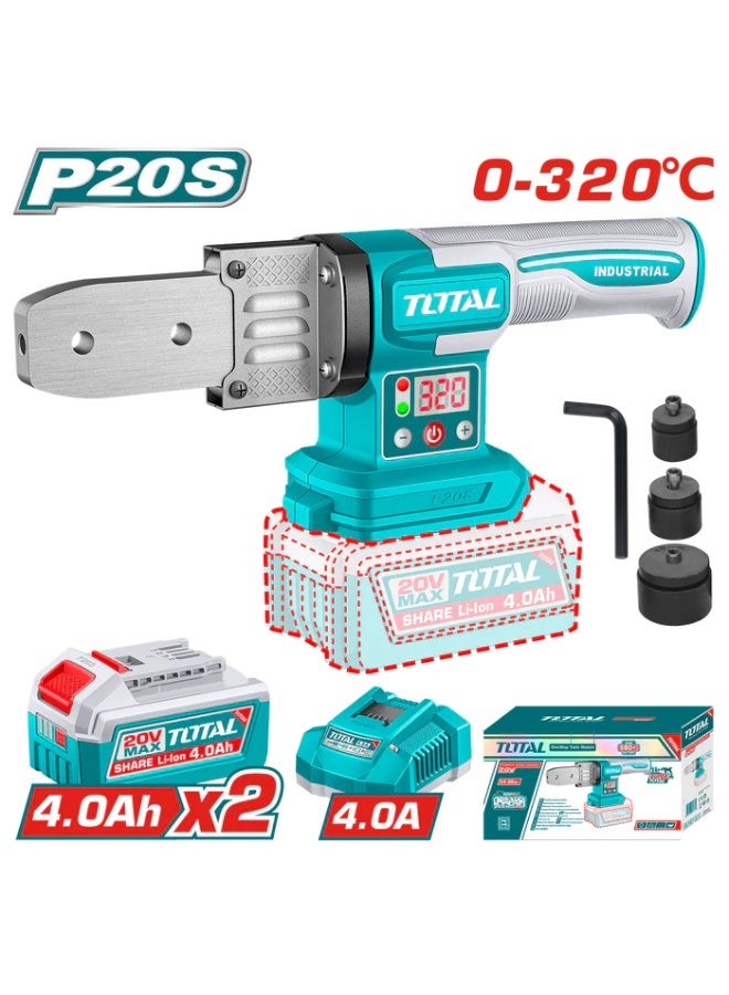 TOTAL P20S 20V Cordless PPR Pipe Welding Machine Kit with 2 Batteries & Charger - Image 1