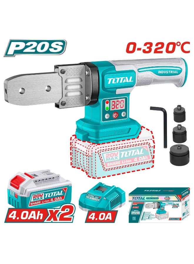 TOTAL P20S 20V Cordless PPR Pipe Welding Machine Kit with 2 Batteries & Charger - Image 2