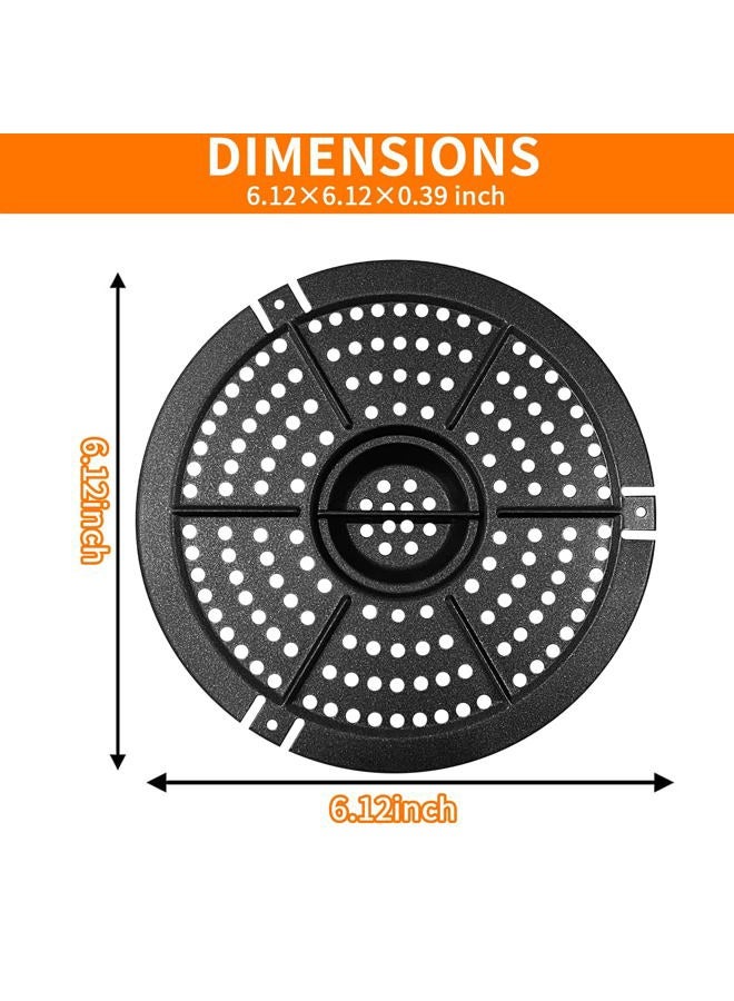GXF Air Fryer Replacement Parts, Round 2QT Non-Stick Air Fryer Grill Plate Tray Rack with Rubber Feet, Grill Pan Crisper Plate for Air Fryer Accessories Fit for Power Dash Chefman etc, Dishwasher Safe - Image 2