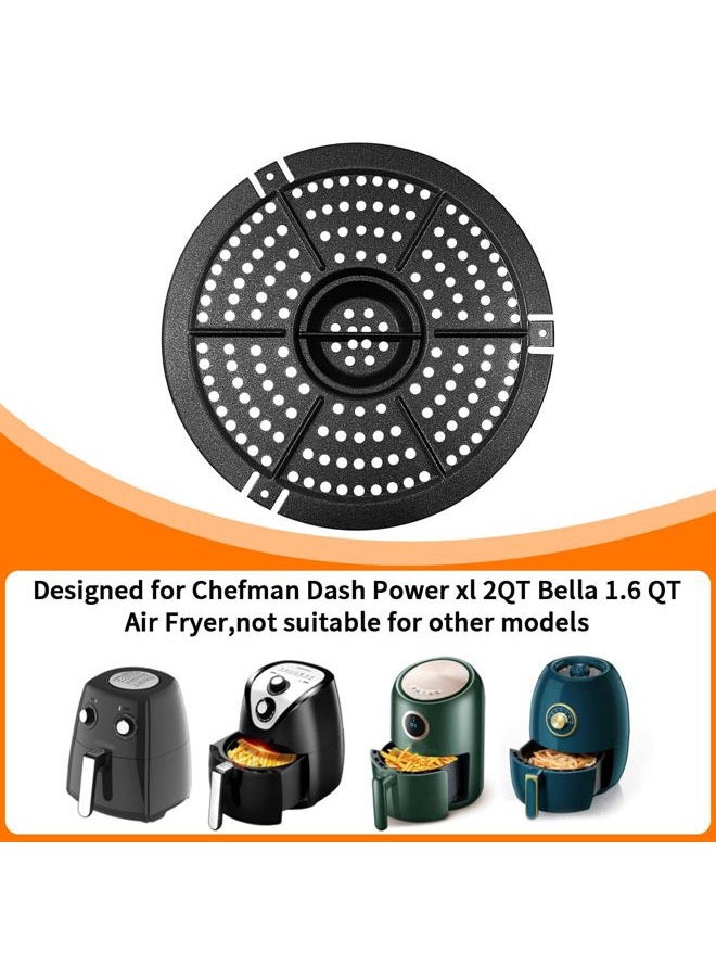 GXF Air Fryer Replacement Parts, Round 2QT Non-Stick Air Fryer Grill Plate Tray Rack with Rubber Feet, Grill Pan Crisper Plate for Air Fryer Accessories Fit for Power Dash Chefman etc, Dishwasher Safe - Image 3