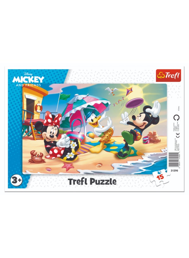 Puzzles - "15 Frame" - Play on the beach / Disney Standard Characters