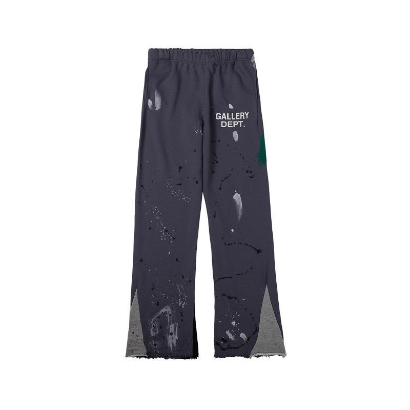 High Street Gallery Dept Long Pants With Ink Splash Graffiti, Unisex Straight-Leg Sports Casual Pants, Wrinkle-Free Pure Cotton - Image 1