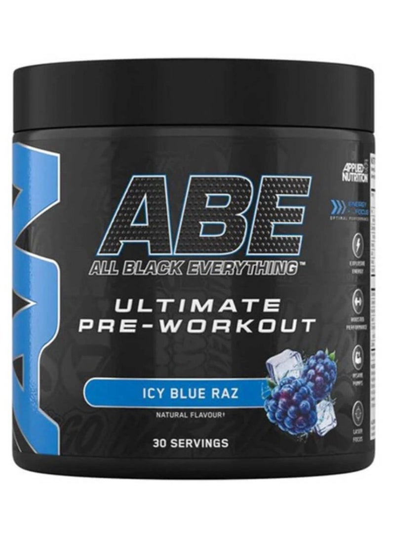 Applied Nutrition ABE All Black Everything Pre Workout Icy Blue Razz 30 Servings 375gm - Image 1