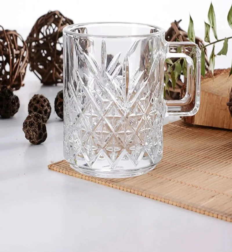 Paşabahçe Set of 2 Timeless Tea and Nescafe Cups with Handles