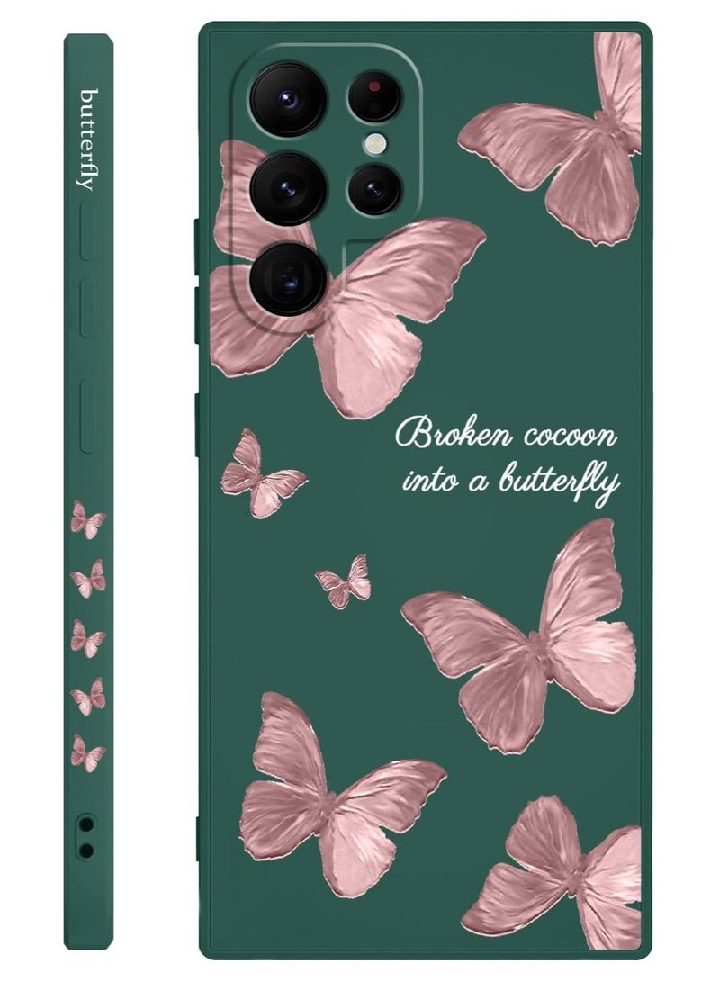 for Samsung Galaxy S25 Ultra Case, Slim Soft Non Slip Silicone for Samsung S25 Ultra Phone Cover 6.9 inch, Butterfly Green - Image 1