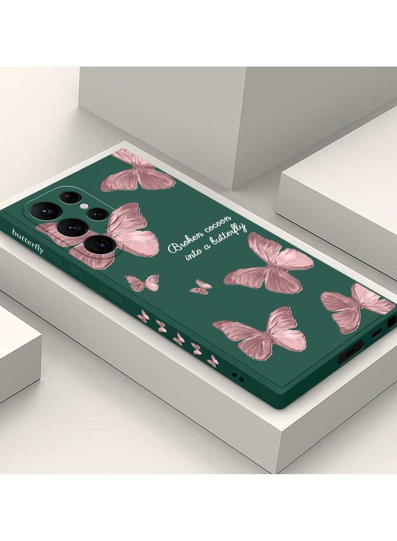 for Samsung Galaxy S25 Ultra Case, Slim Soft Non Slip Silicone for Samsung S25 Ultra Phone Cover 6.9 inch, Butterfly Green - Image 2