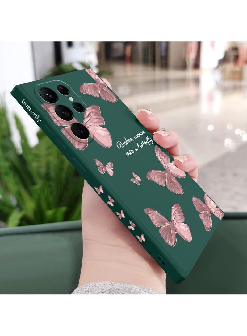 for Samsung Galaxy S25 Ultra Case, Slim Soft Non Slip Silicone for Samsung S25 Ultra Phone Cover 6.9 inch, Butterfly Green - Image 3
