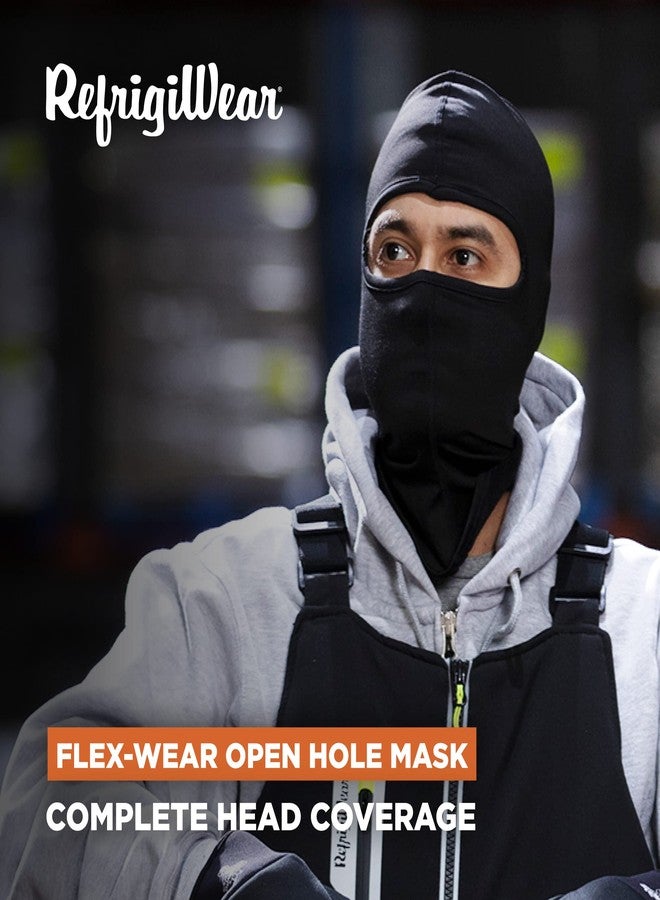 قناع وجه RefrigiWear Flex-Wear خفيف الوزن مبطن برقبة طويلة وفتحة (أسود، مقاس واحد يناسب الجميع) - Image 3