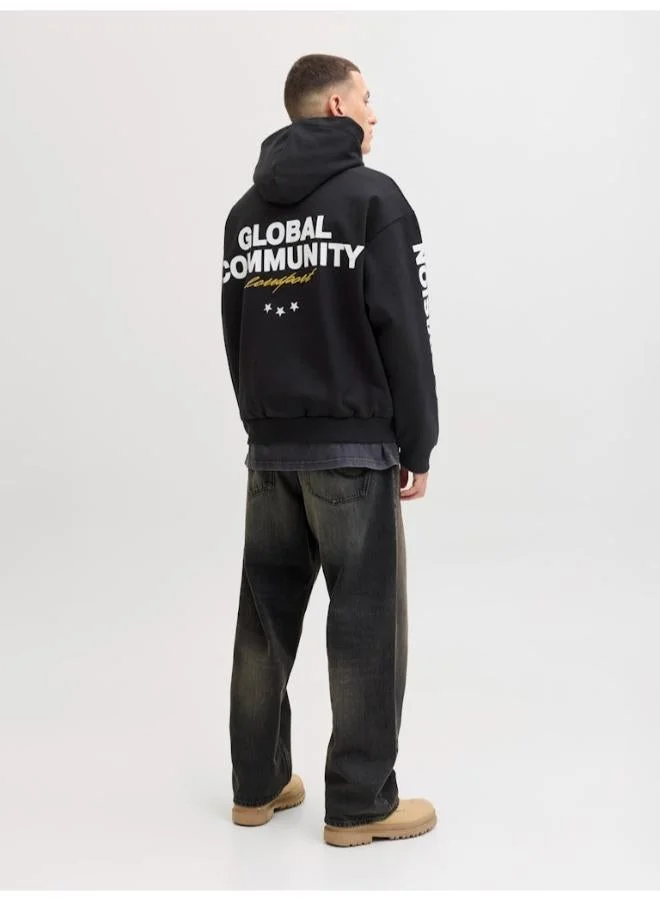 JACK & JONES Logo Regular Fit Pullover Hoodie