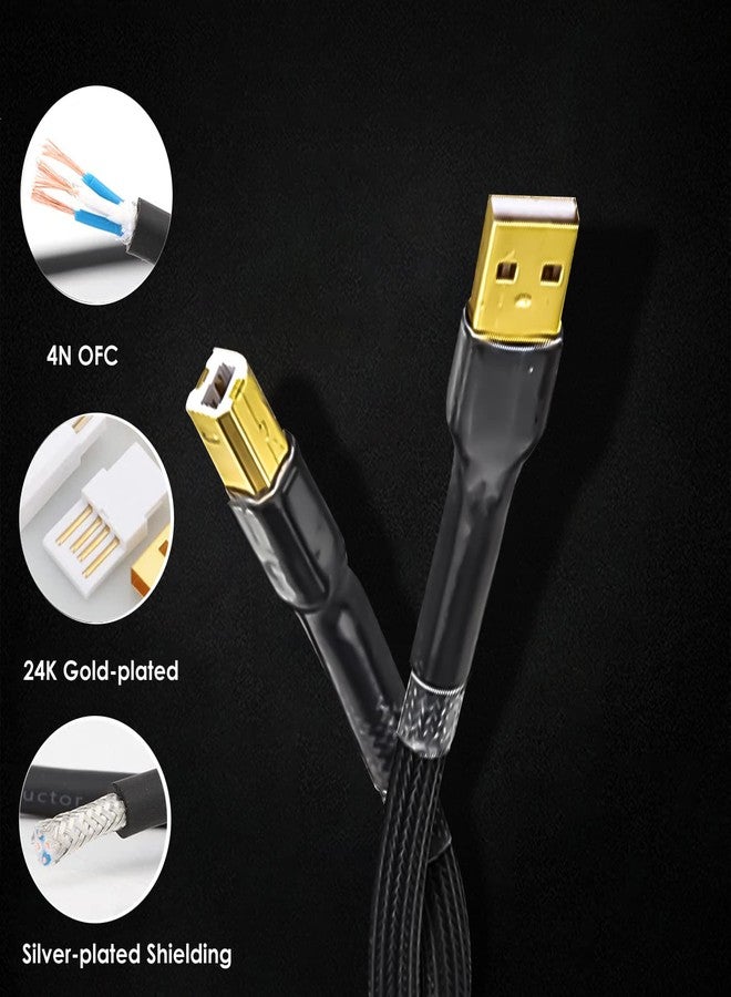 Viborg HiFi USB 2.0 Cable Type A Male to B Male Digital Audio Data Cable Scanner Printer Cord for DAC (1.5M) - Image 5
