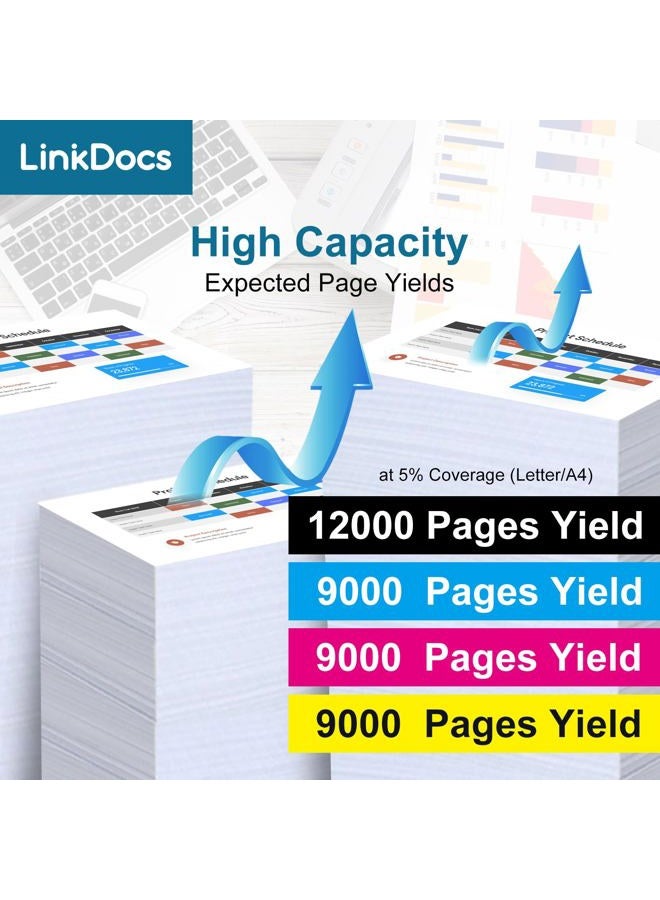 LinkDocs TN810XL High Yield Toner Cartridge Replacement for Brother TN-810 TN810 TN-810XL Used with Brother MFC-L9610CDN HL-EX470W HL-L9410CDN HL-L9430CDN HL-L9470CDN Printer (4 Color Pack) - Image 2