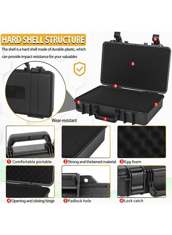 TORIBIO Hard Case for Microphone, Drones, Camera, Equipments, Portable Storage Case, Hard Box Pre-cut Tear-off Foam, Anti-fall Tool Safety Box for Travel Outing Handheld,17" x 10" x 3.7", Black - Image 5